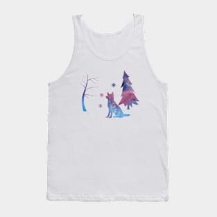 German Shepherd Art Snowflakes Winter Tank Top